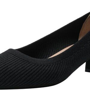 Women's Knit Kitten Heels Pointed Toe Slip On Casual Formal Shoes 9.5